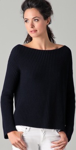 Vince Roll Sleeve Ribbed Sweater
