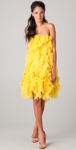 Reem Acra Ruffled Cocktail Dress
