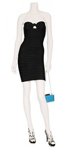Herve Leger Black Strapless Bandage Dress