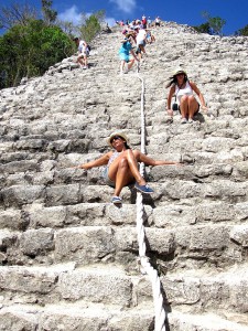 Climbing Ruins in Tulum